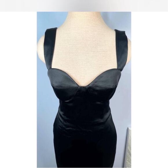 SAU LEE Palmela Sweetheart Neckline Bodycon Black Maxi Dress Size 2 - Picture 4 of 8